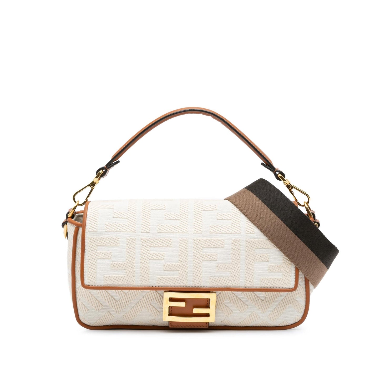 Luxury FendiMedium Embroidered Canvas Baguette (SHG-fN5sXf)