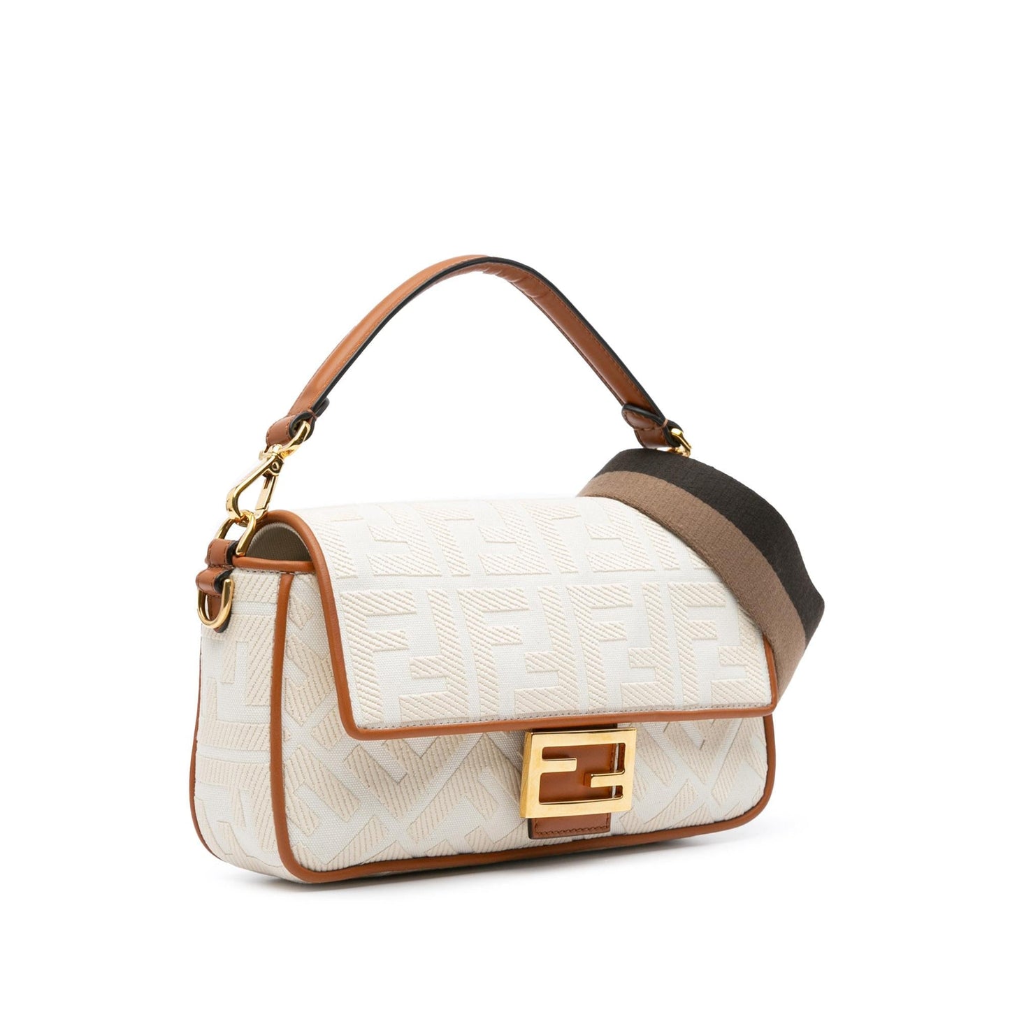 Luxury FendiMedium Embroidered Canvas Baguette (SHG-fN5sXf)