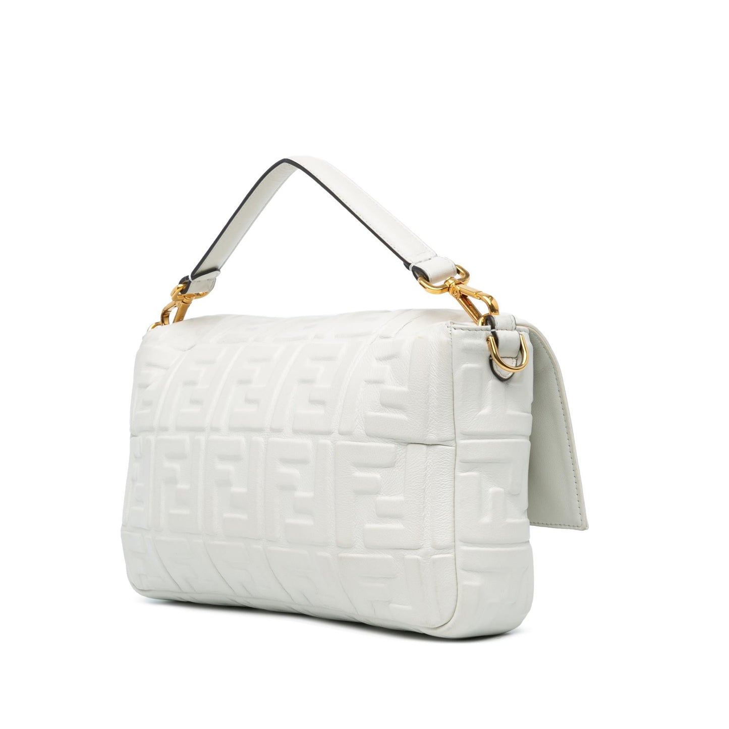 Luxury FendiMedium Leather Embossed FF Baguette Satchel (SHG-agyb4y)