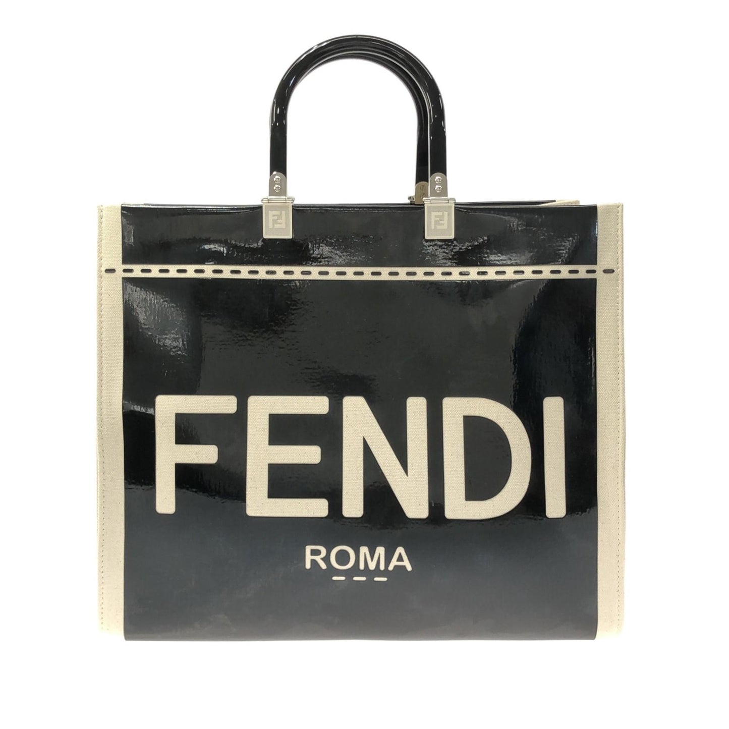 Luxury FendiMedium Patent Sunshine Shopper Tote (SHG-bMcH3T)
