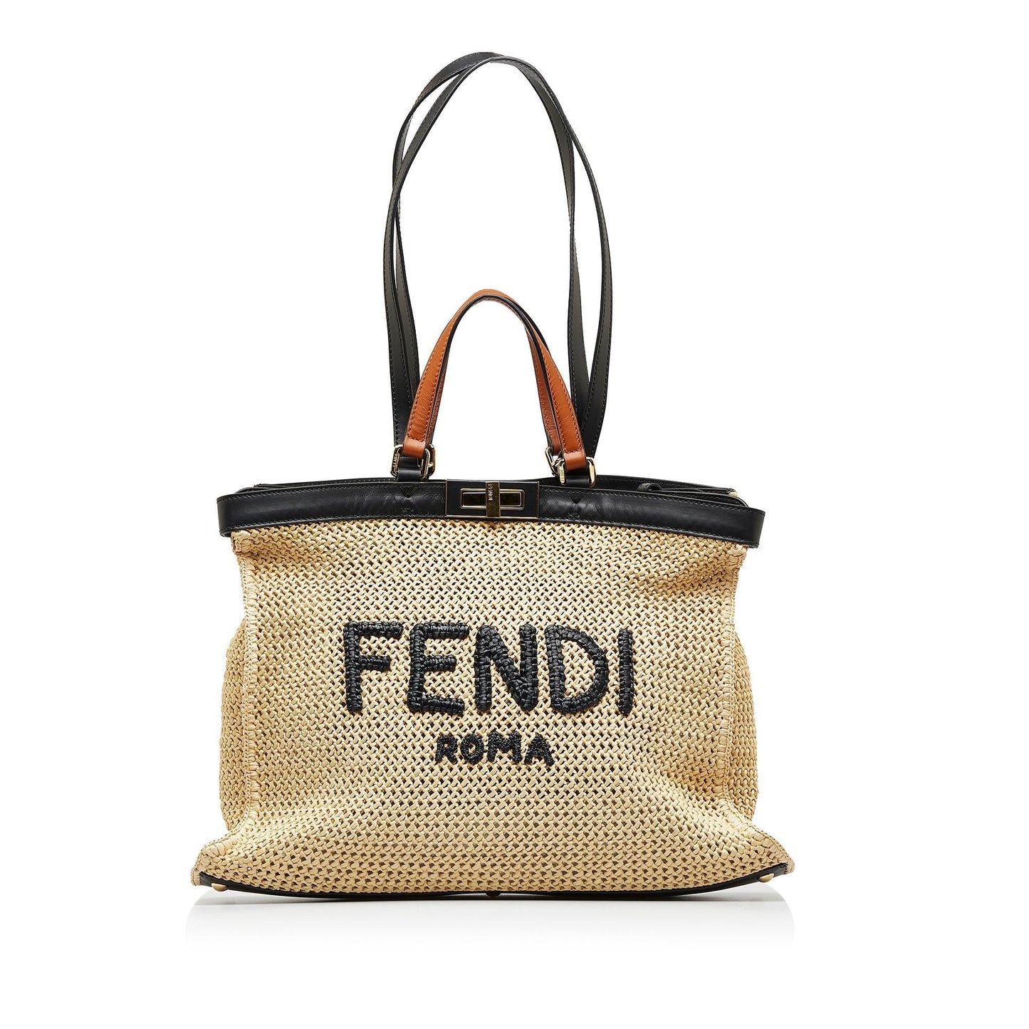 Luxury FendiMedium Raffia Peekaboo X-Tote (SHG-XeawZy)