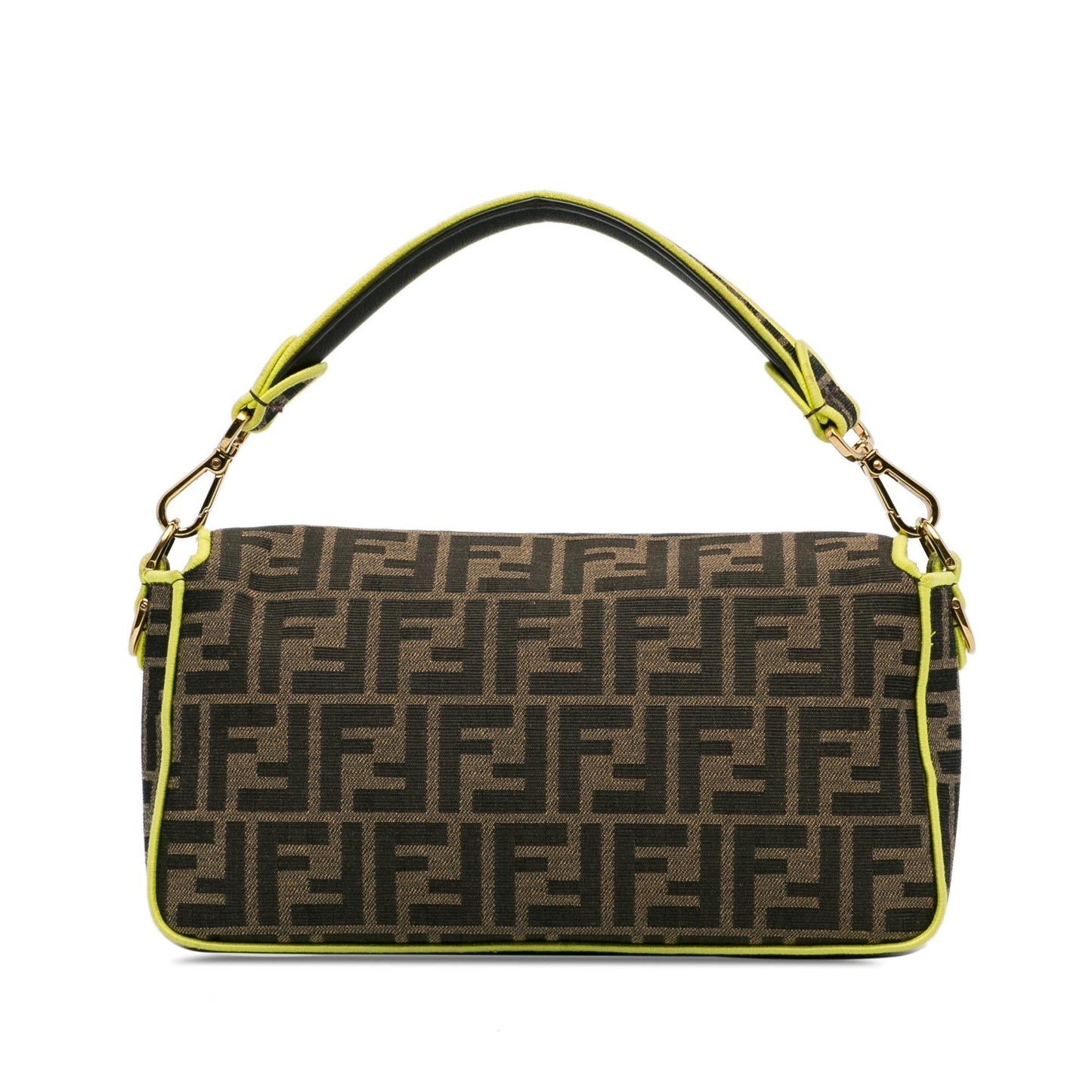 Luxury FendiMedium Zucca Fluo Trim Baguette Satchel (SHG-jS2nD7)