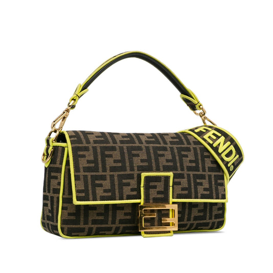 Luxury FendiMedium Zucca Fluo Trim Baguette Satchel (SHG-jS2nD7)