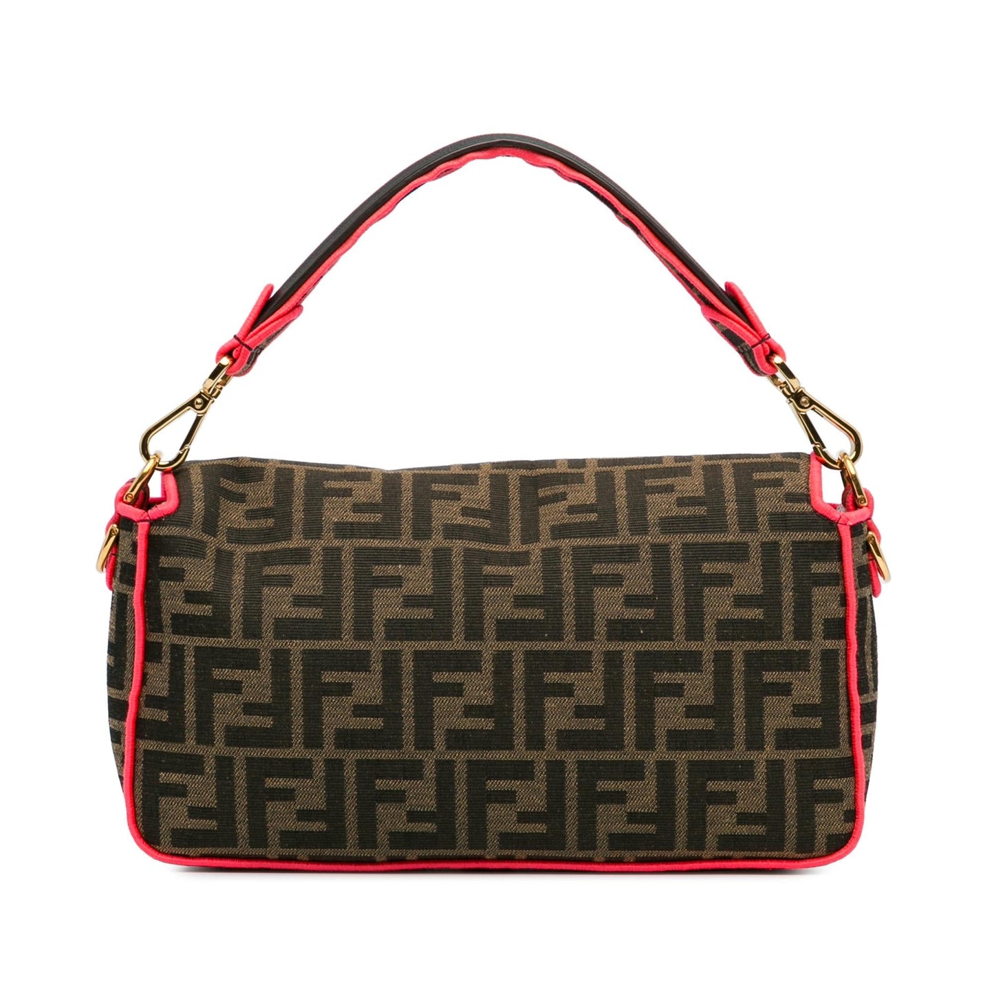 Luxury FendiMedium Zucca Fluo Trim Baguette Satchel (SHG-Ufu9VZ)