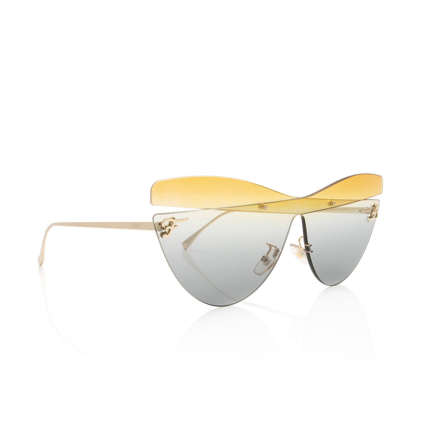 Luxury FendiMetal Rimless Cat Eye Sunglasses (SHF-Kask7a)