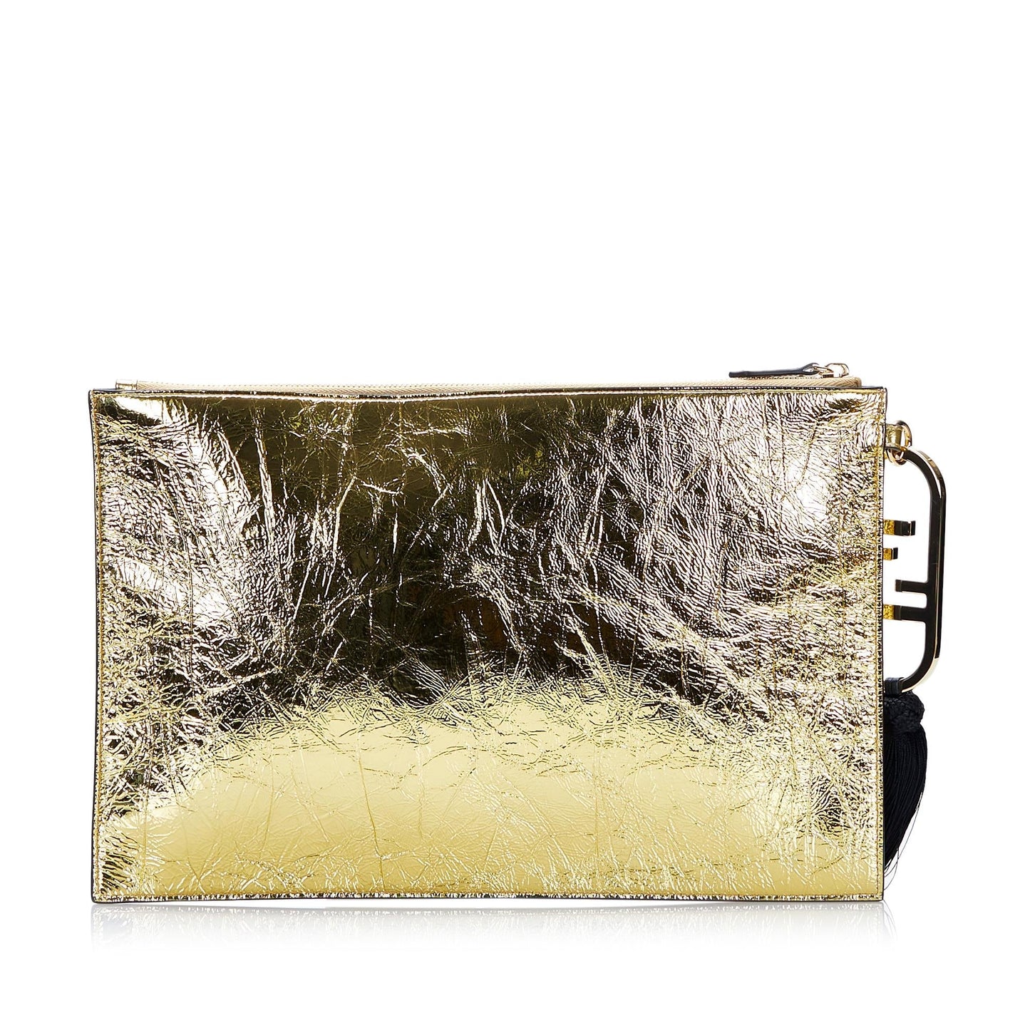 Luxury FendiMetallic FF Tassel Clutch Bag (SHG-TuKBOV)