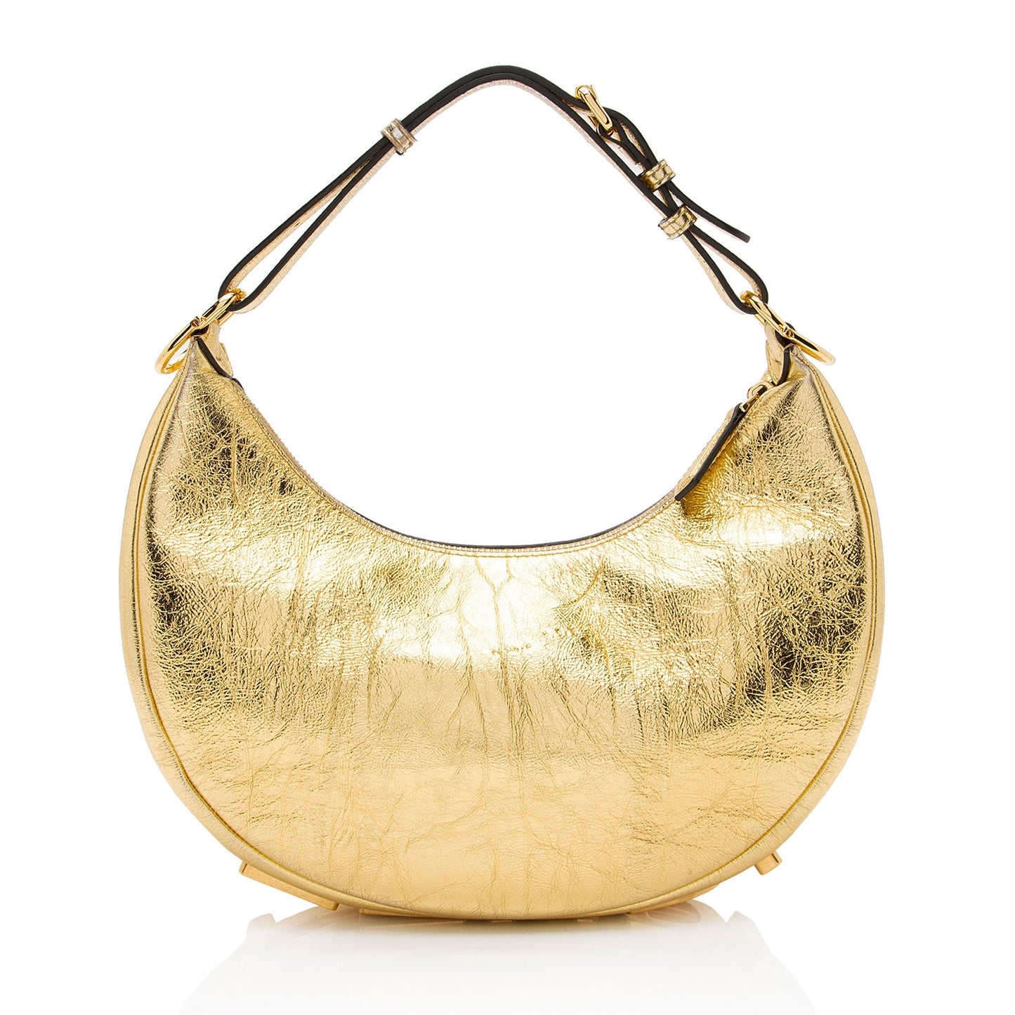 Luxury FendiMetallic Leather Fendigraphy Small Hobo (SHF-k6ARkM)