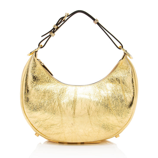 Luxury FendiMetallic Leather Fendigraphy Small Hobo (SHF-k6ARkM)