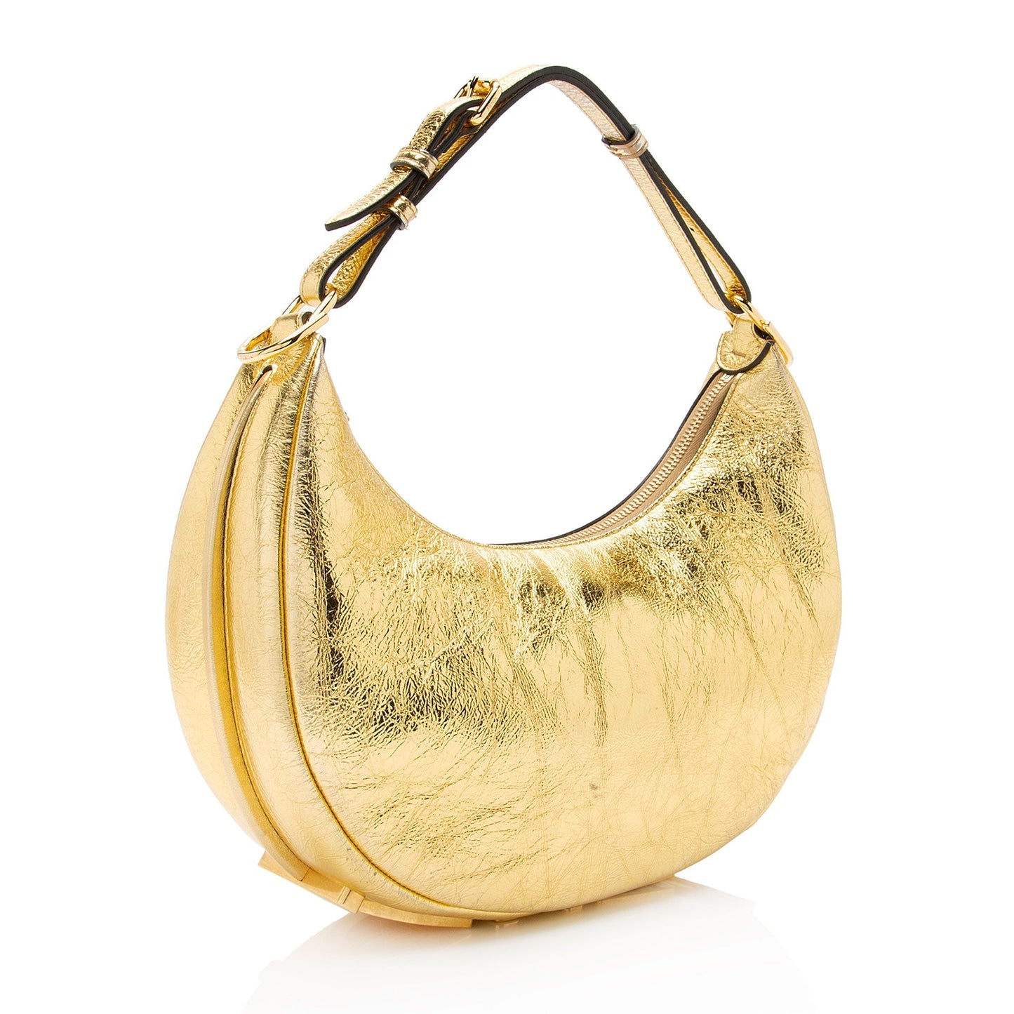 Luxury FendiMetallic Leather Fendigraphy Small Hobo (SHF-k6ARkM)