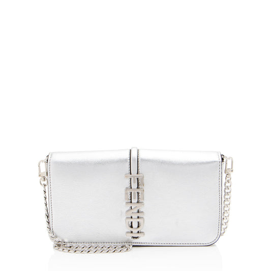 Luxury FendiMetallic Leather Fendigraphy Wallet on Chain (SHF-yqnbzv)