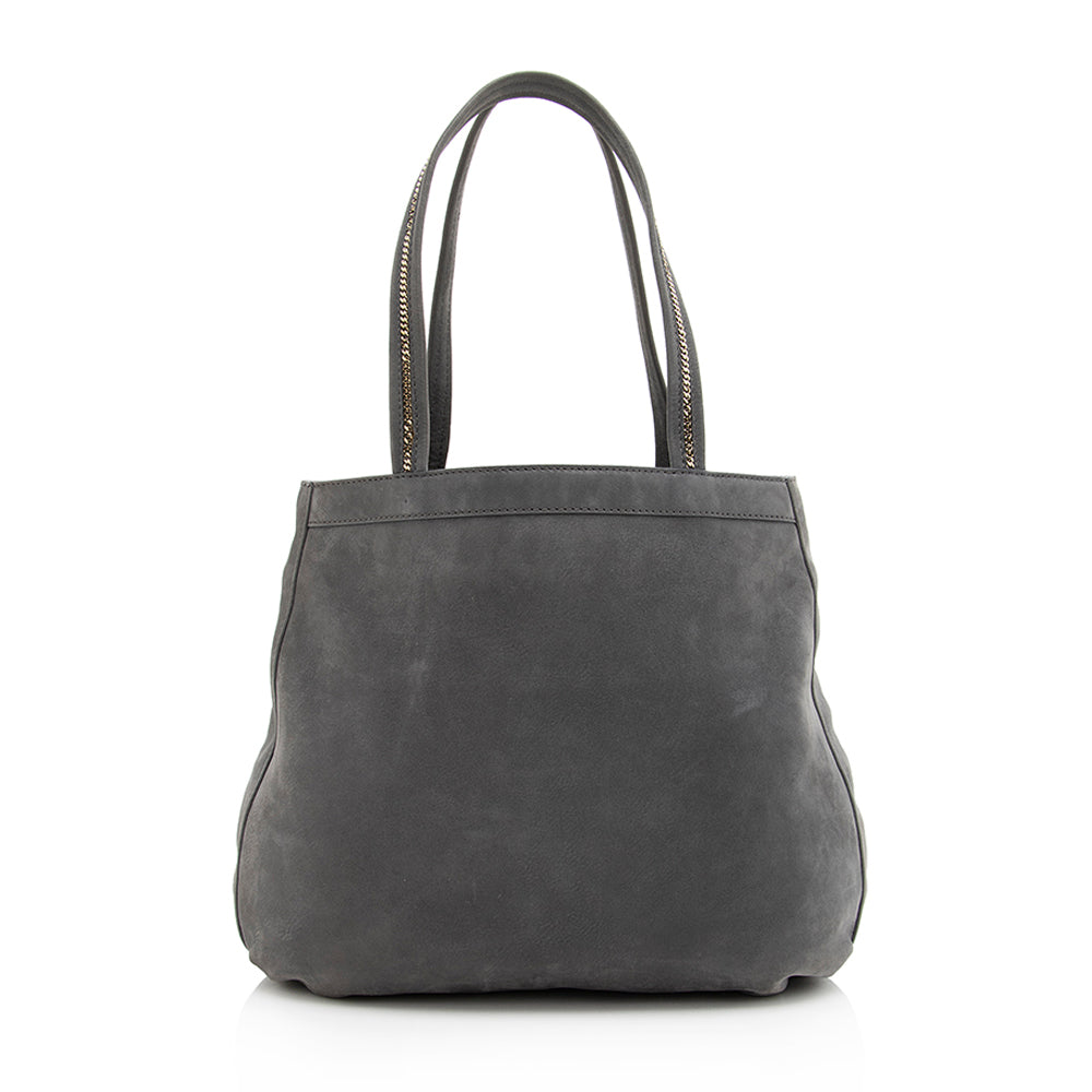 Luxury FendiMetallic Suede Chain Trim Tote (SHF-19730)