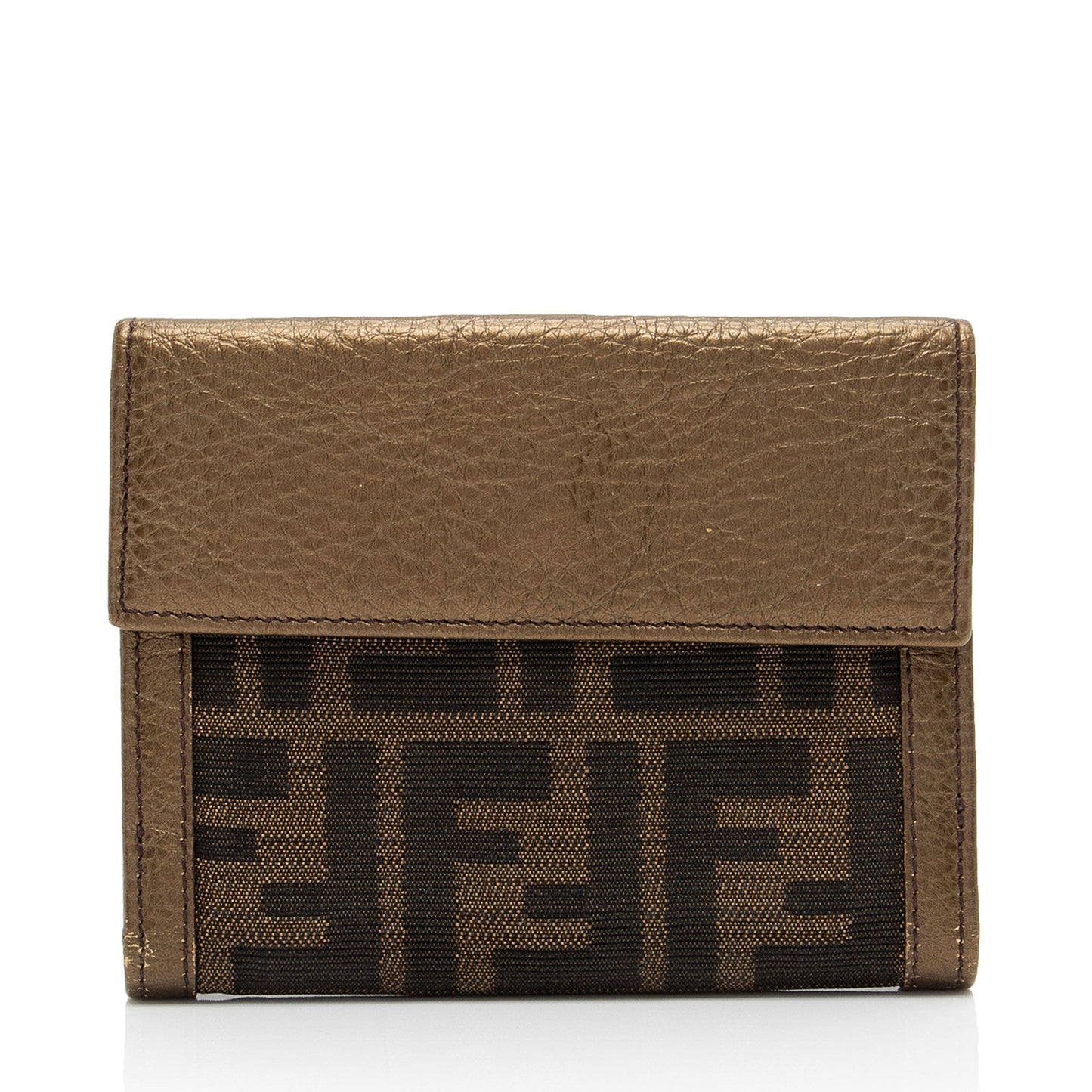 Luxury FendiMetallic Zucca Compact Wallet (SHF-JIlxwg)