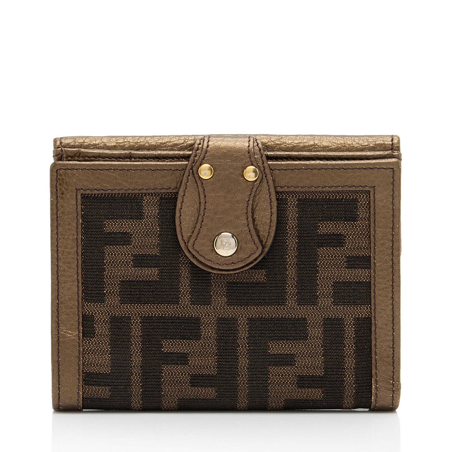 Luxury FendiMetallic Zucca Compact Wallet (SHF-JIlxwg)