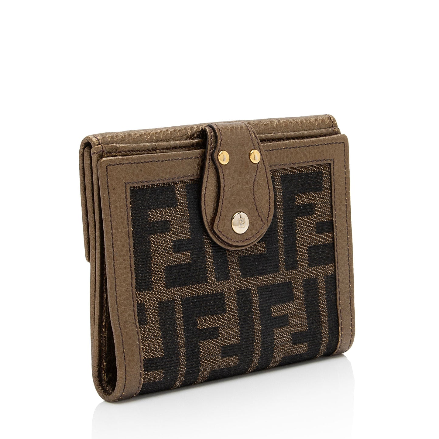 Luxury FendiMetallic Zucca Compact Wallet (SHF-JIlxwg)