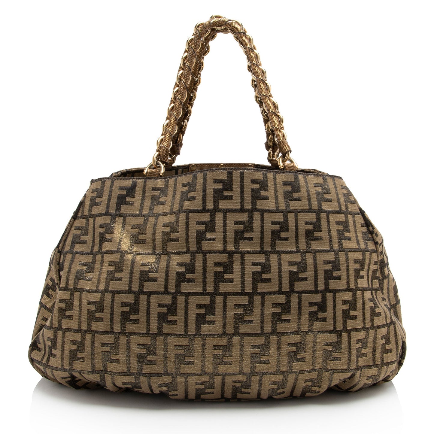 Luxury FendiMetallic Zucca Mia Large Tote (SHF-u1X9R2)