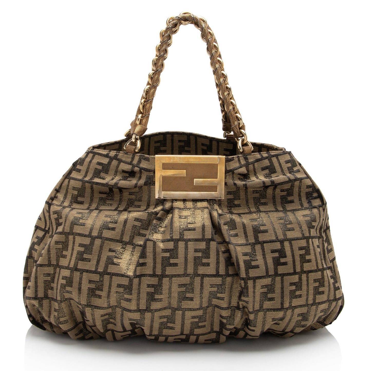 Luxury FendiMetallic Zucca Mia Large Tote (SHF-u1X9R2)