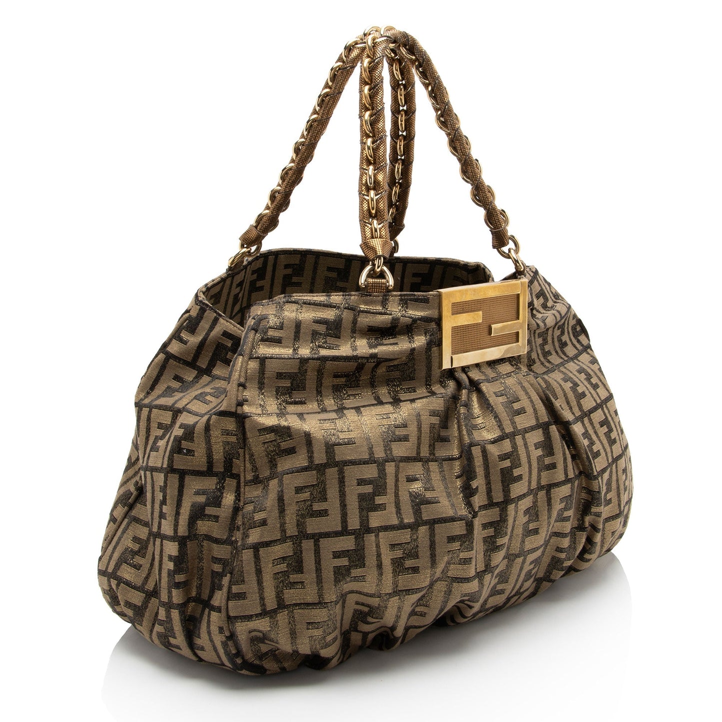 Luxury FendiMetallic Zucca Mia Large Tote (SHF-u1X9R2)