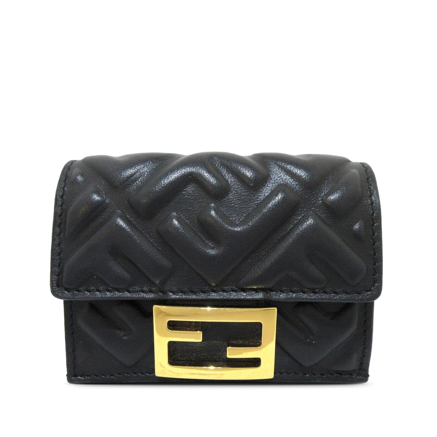 Luxury FendiMicro FF Diagonal Embossed Tri-Fold Wallet (SHG-fgOePS)