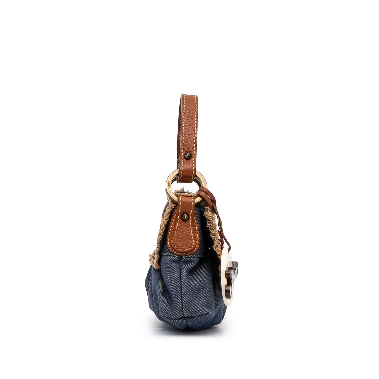 Luxury FendiMini Denim Chef Flap (SHG-vrfIWN)