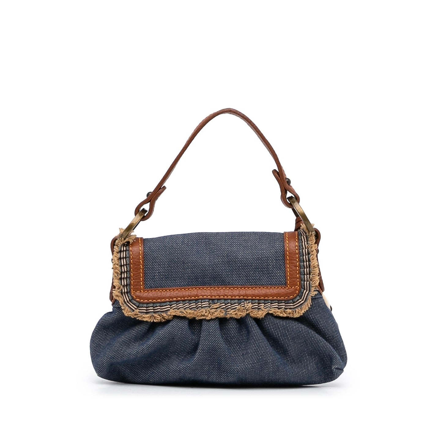 Luxury FendiMini Denim Chef Flap (SHG-vrfIWN)