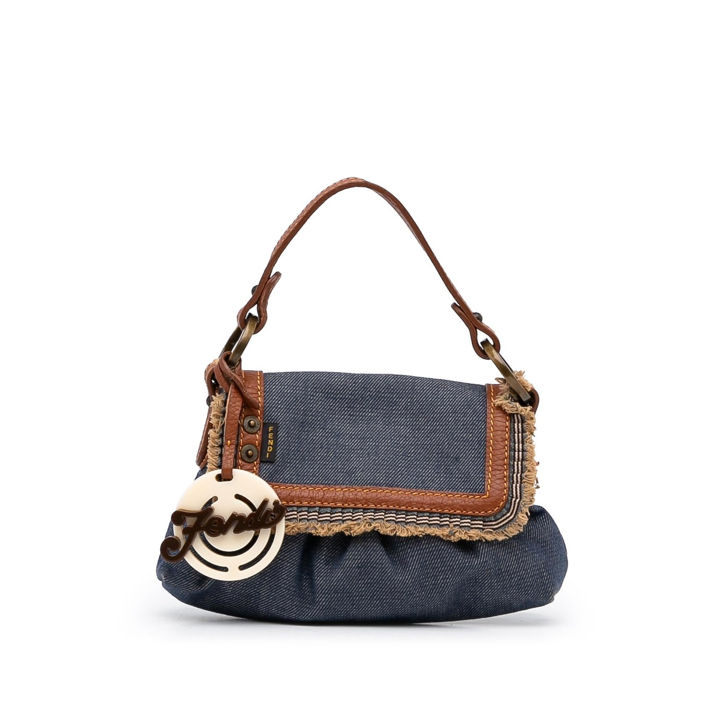 Luxury FendiMini Denim Chef Flap (SHG-vrfIWN)