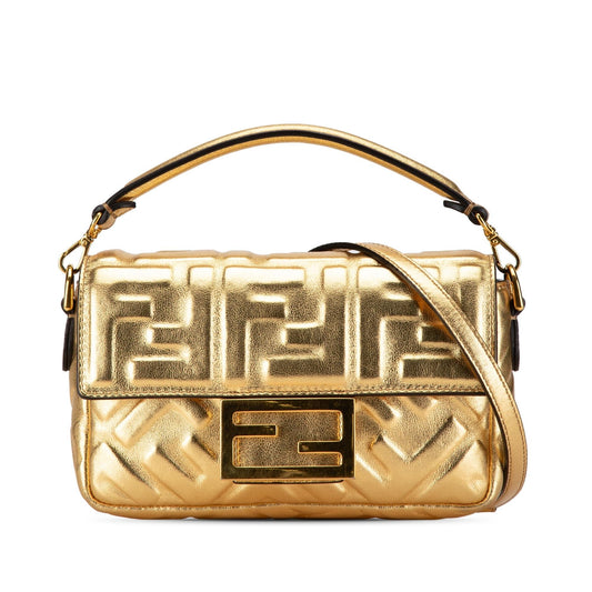 Luxury FendiMini Embossed Zucca Baguette Satchel (SHG-Nn3PEu)