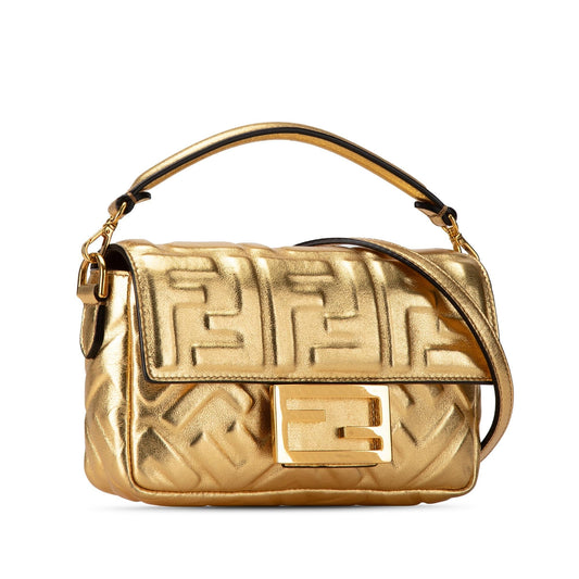 Luxury FendiMini Embossed Zucca Baguette Satchel (SHG-Nn3PEu)