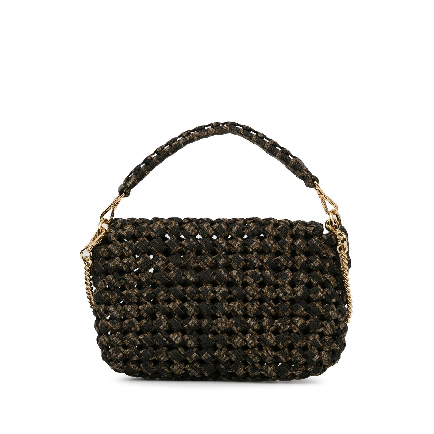 Luxury FendiMini Interlaced Canvas Zucca Baguette Satchel (SHG-W2qFIQ)