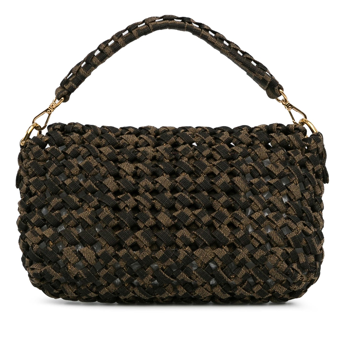 Luxury FendiMini Interlaced Canvas Zucca Baguette Satchel (SHG-xF9TgC)