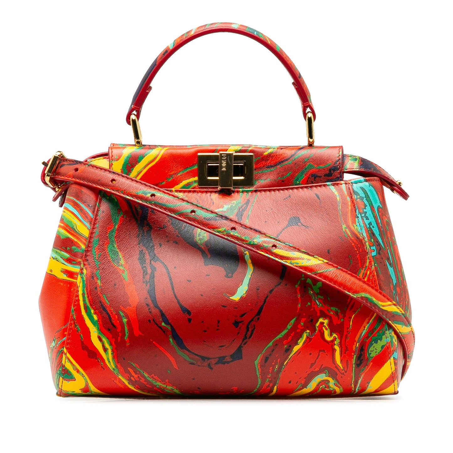 Luxury FendiMini Marbled Peekaboo Satchel (SHG-ihUXSW)