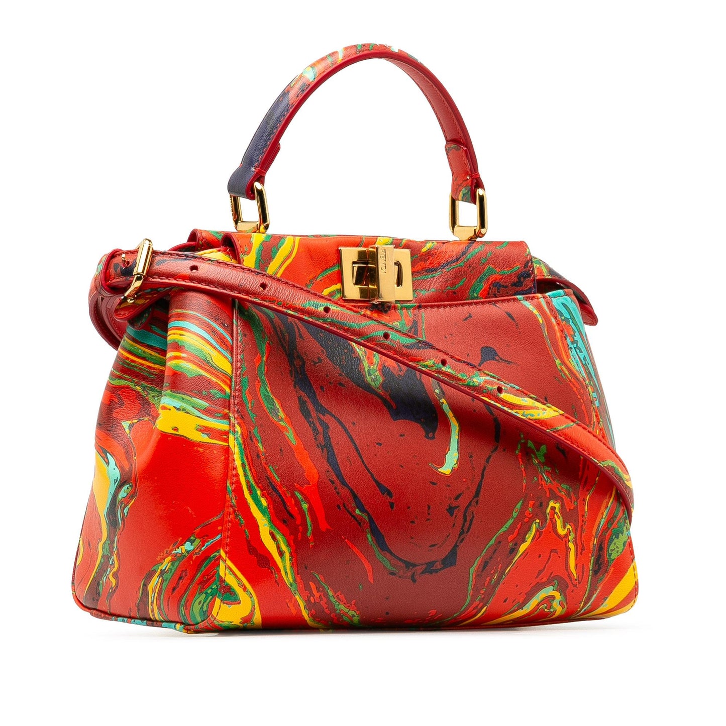 Luxury FendiMini Marbled Peekaboo Satchel (SHG-ihUXSW)