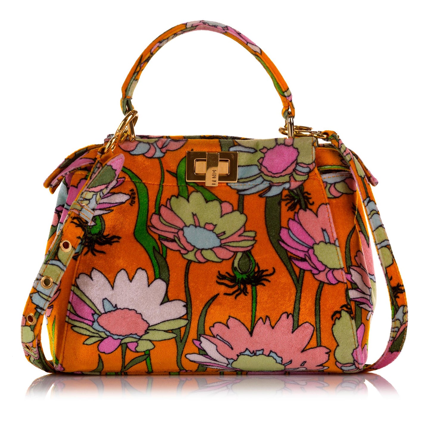 Luxury FendiMini Peekaboo Chenille Velvet Satchel (SHG-5t4Vi5)