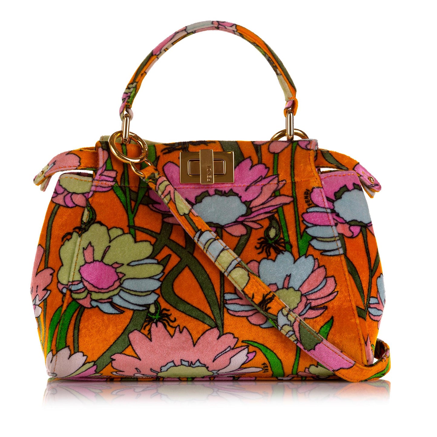 Luxury FendiMini Peekaboo Chenille Velvet Satchel (SHG-5t4Vi5)