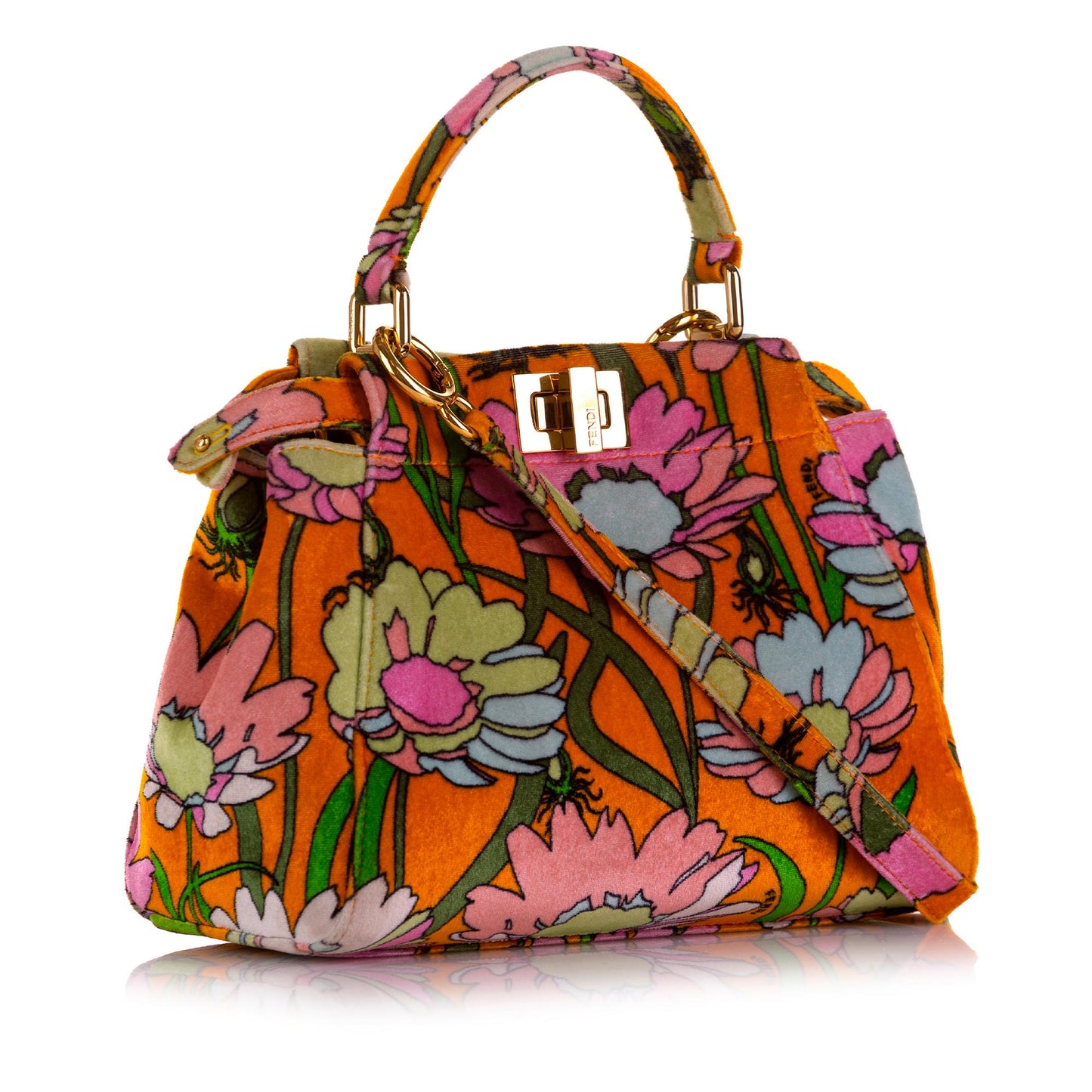 Luxury FendiMini Peekaboo Chenille Velvet Satchel (SHG-5t4Vi5)
