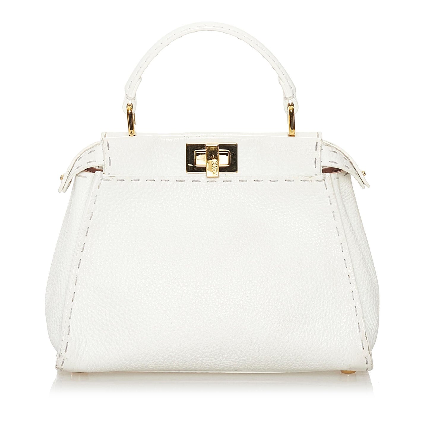 Luxury FendiMini Selleria Peekaboo Leather Satchel (SHG-34091)