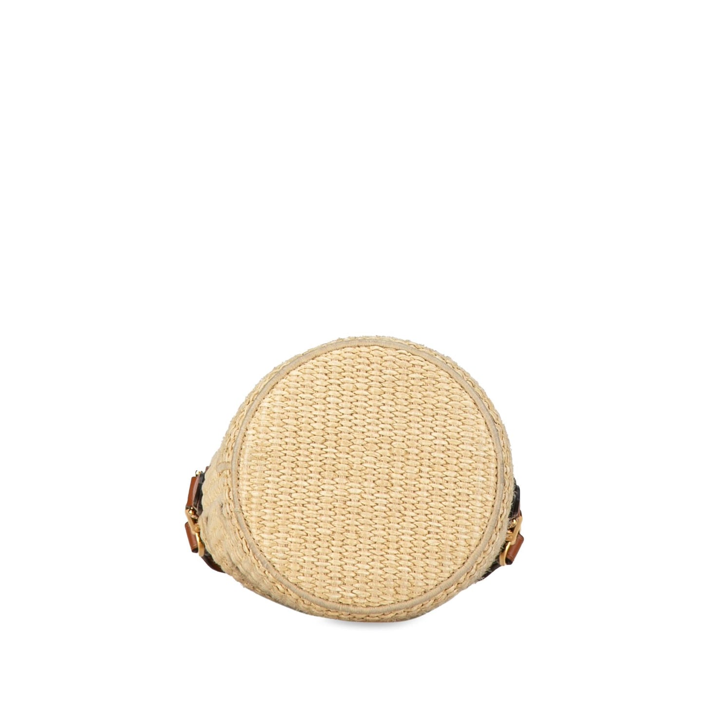 Luxury FendiMini Straw and Canvas Zucca Step Out Bag (SHG-VRfux8)