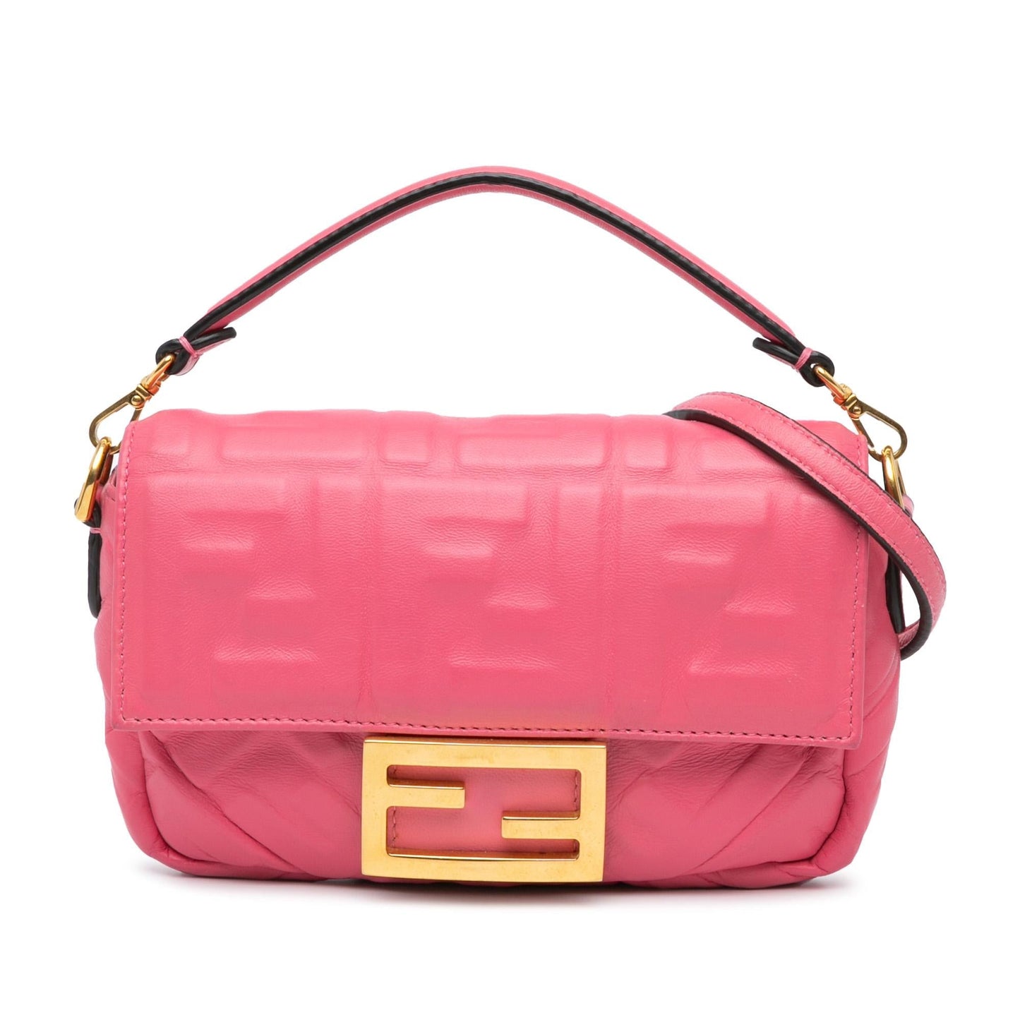 Luxury FendiMini Zucca Embossed Baguette Satchel (SHG-5tRhE0)