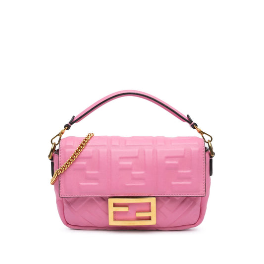 Luxury FendiMini Zucca Embossed Baguette Satchel (SHG-FbjqkA)