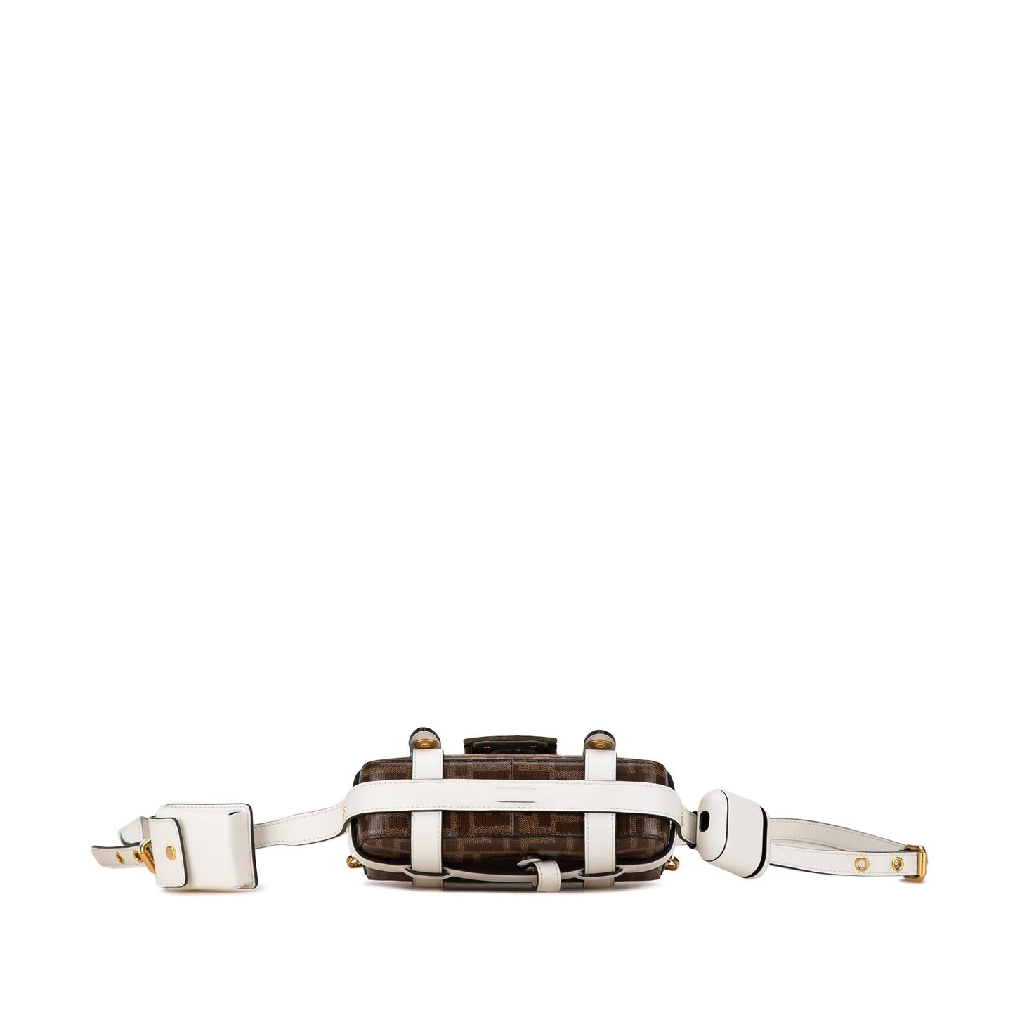 Luxury FendiMini Zucca Glazed Fabric Cage Baguette Satchel (SHG-TbFAPz)