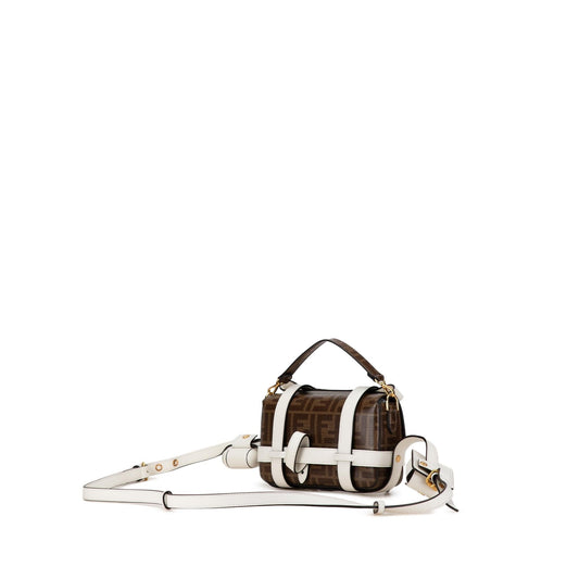 Luxury FendiMini Zucca Glazed Fabric Cage Baguette Satchel (SHG-TbFAPz)