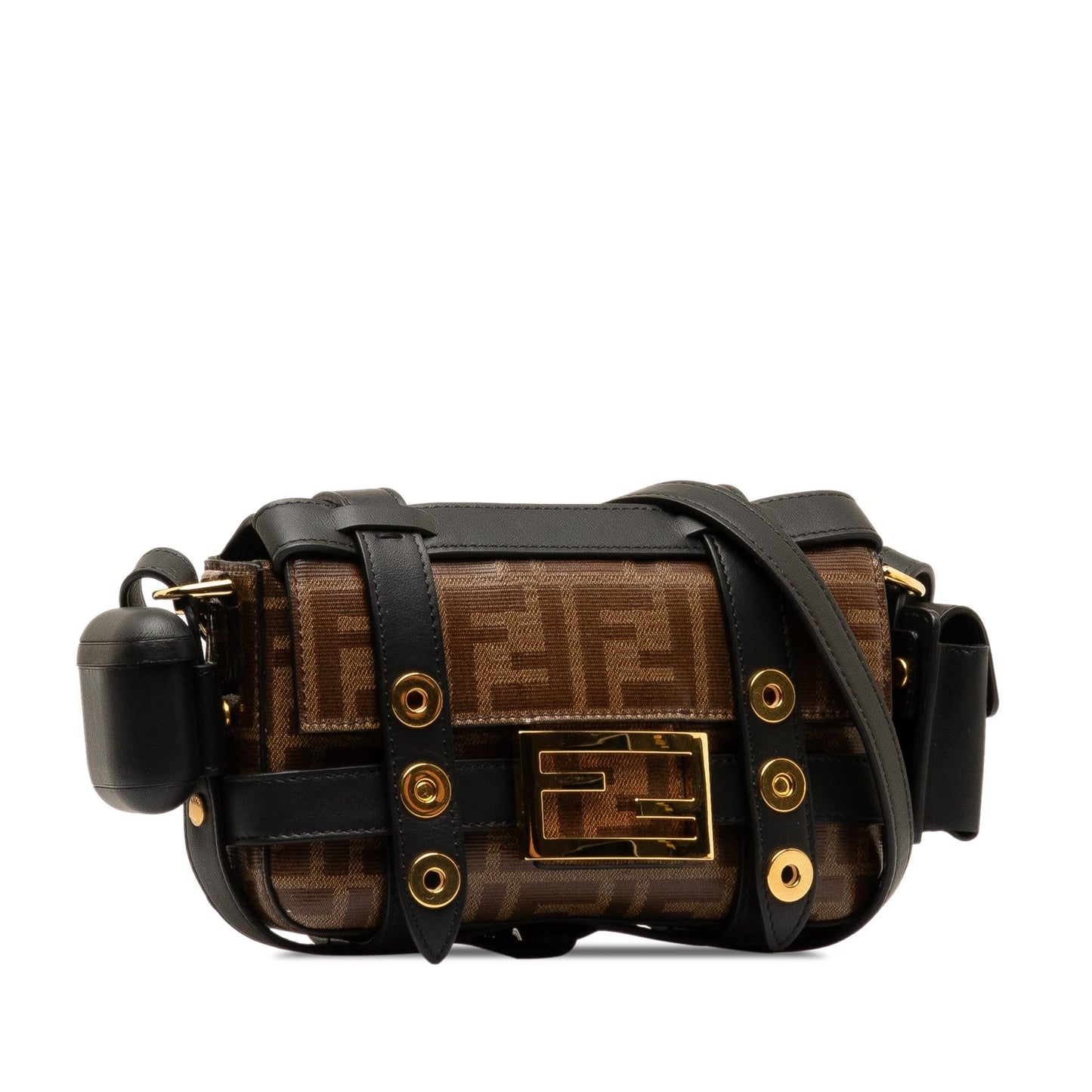 Luxury FendiMini Zucca Glazed Fabric Cage Baguette (SHG-jAfJja)