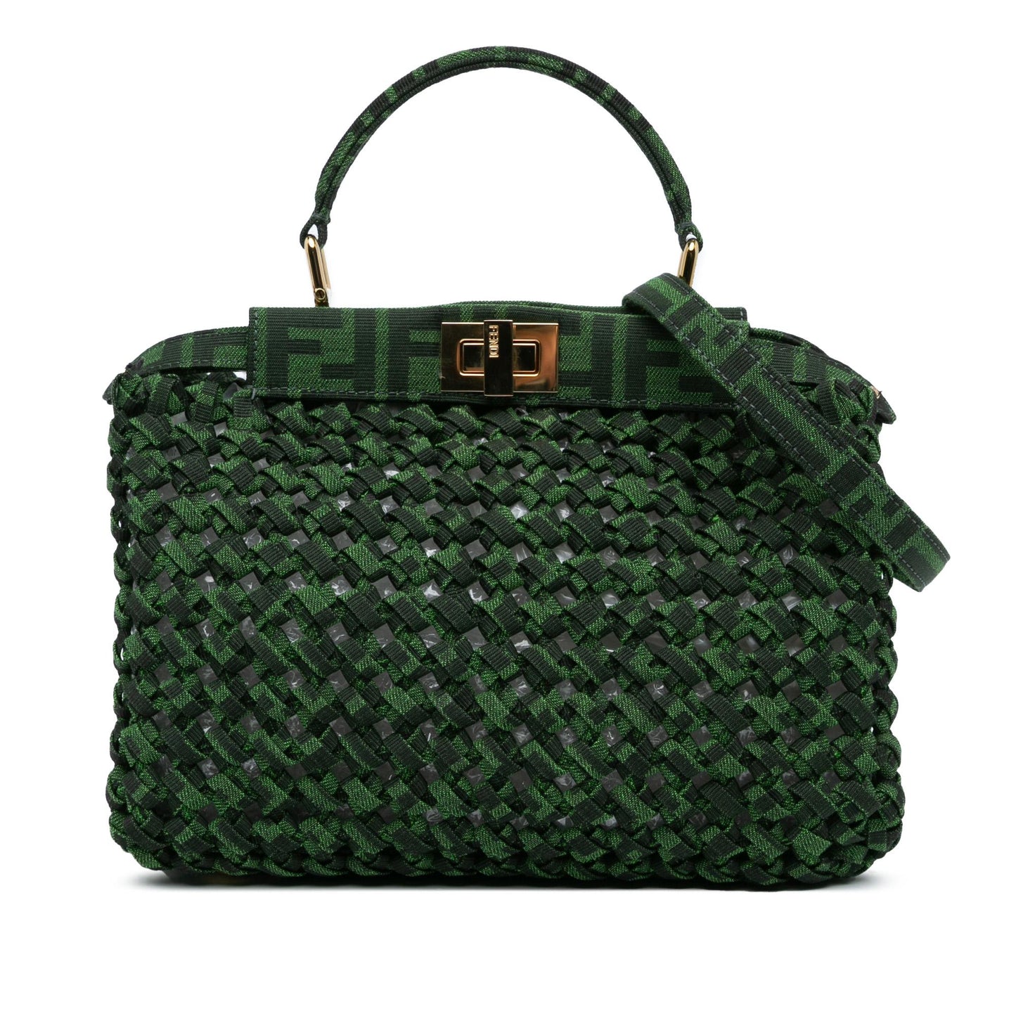 Luxury FendiMini Zucca Interlaced Canvas Iconic Peekaboo Satchel (SHG-bvHwrT)