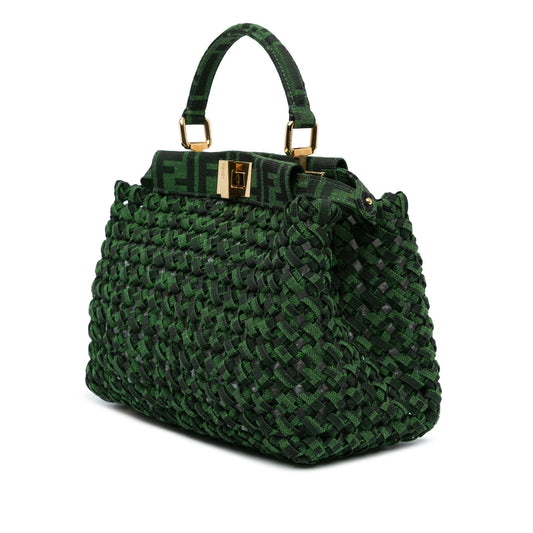Luxury FendiMini Zucca Interlaced Canvas Iconic Peekaboo Satchel (SHG-bvHwrT)