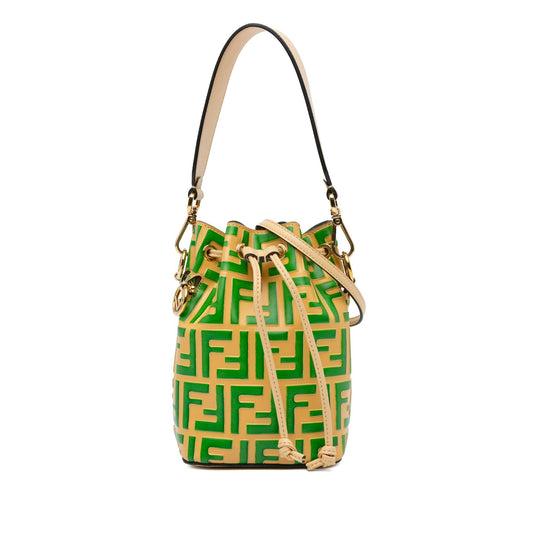 Luxury FendiMini Zucca Mon Tresor Embossed Leather Bucket Bag (SHG-S2s9H7)