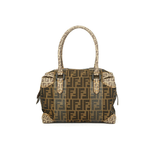 Fendi Mixed Media Boston Bag