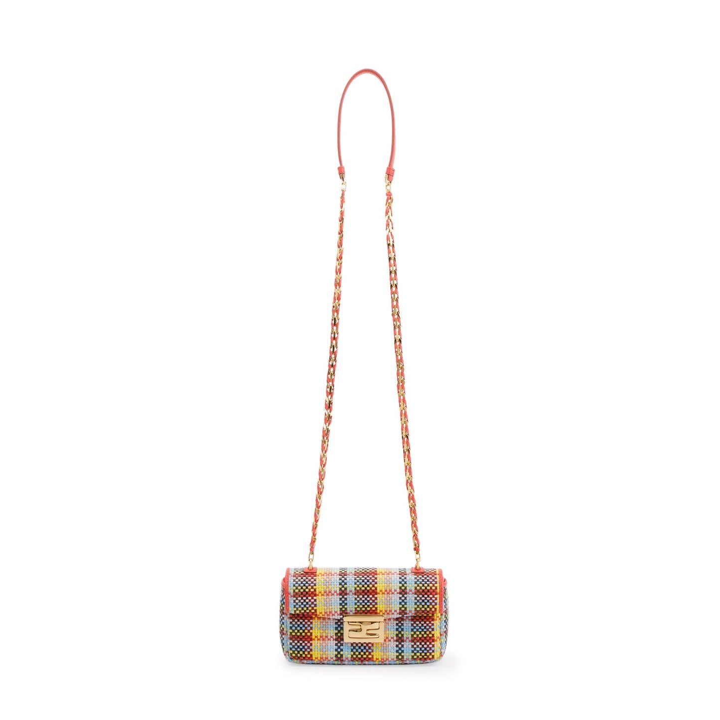 Fendi Multicolor Rosa Ecstacy Woven Nappa Intrecciato Mini Be Baguette Crossbody