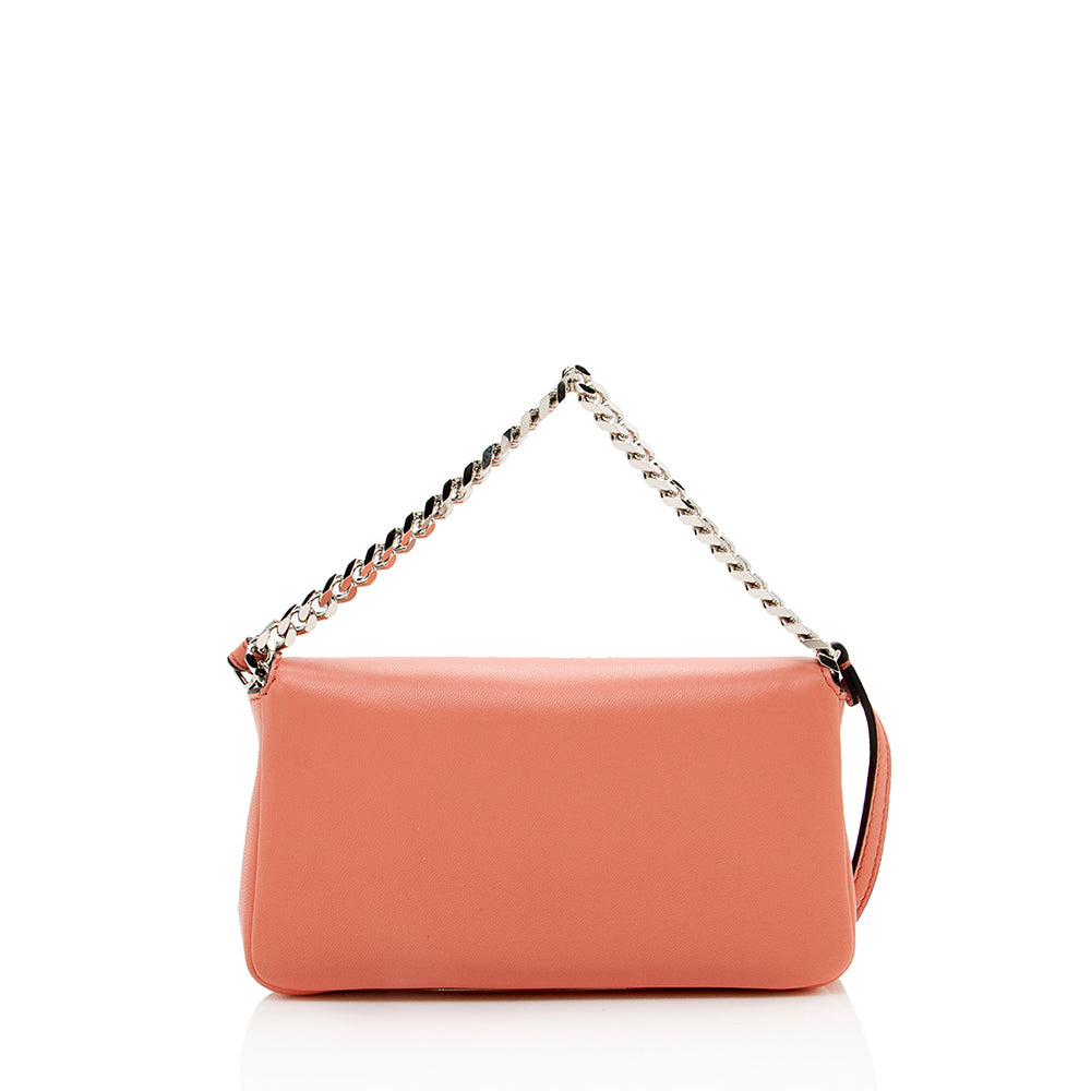 Luxury FendiNappa Leather Fox Fur Crystal Micro Buggie Baguette Bag (SHF-13762)