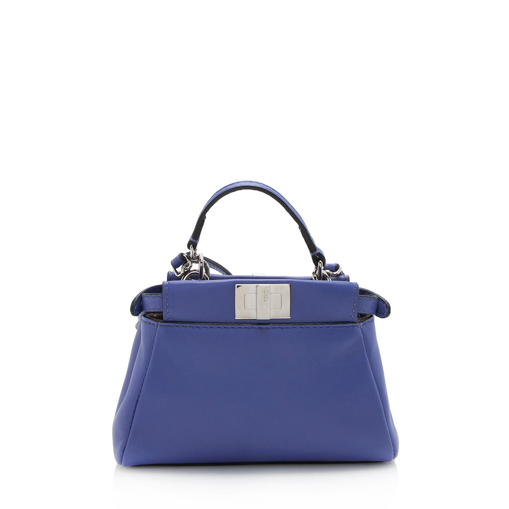Luxury FendiNappa Leather Peekaboo Micro Shoulder Bag (SHF-11504)