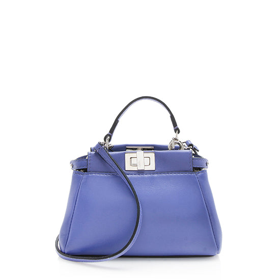 Luxury FendiNappa Leather Peekaboo Micro Shoulder Bag (SHF-11504)