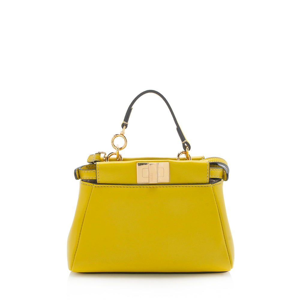 Luxury FendiNappa Leather Peekaboo Micro Shoulder Bag (SHF-18345)